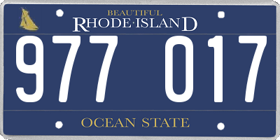 RI license plate 977017