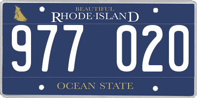RI license plate 977020