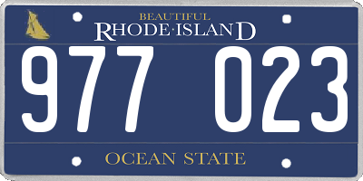 RI license plate 977023