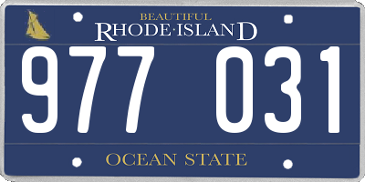 RI license plate 977031
