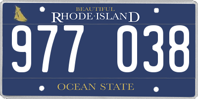 RI license plate 977038