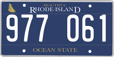 RI license plate 977061