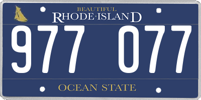 RI license plate 977077