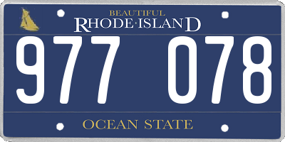 RI license plate 977078