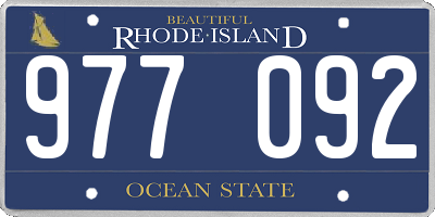 RI license plate 977092