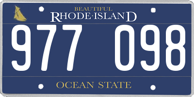 RI license plate 977098