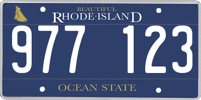 RI license plate 977123