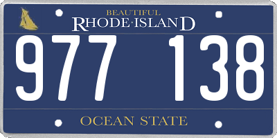 RI license plate 977138