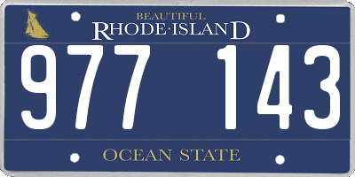 RI license plate 977143