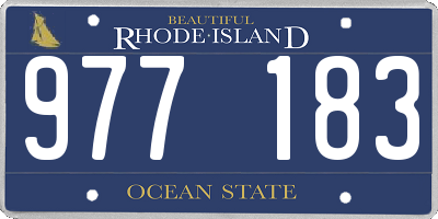 RI license plate 977183