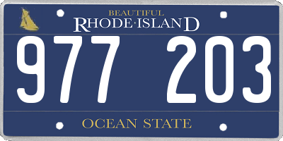 RI license plate 977203