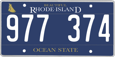 RI license plate 977374