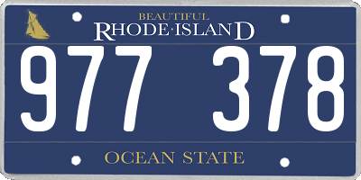 RI license plate 977378
