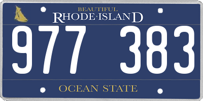 RI license plate 977383