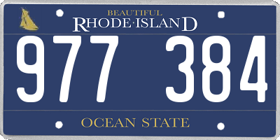 RI license plate 977384