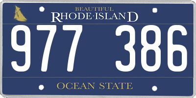 RI license plate 977386