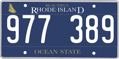 RI license plate 977389