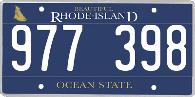 RI license plate 977398