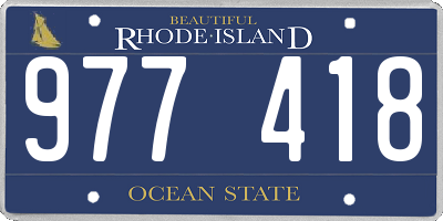 RI license plate 977418