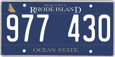 RI license plate 977430