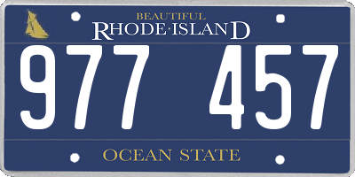 RI license plate 977457