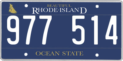 RI license plate 977514