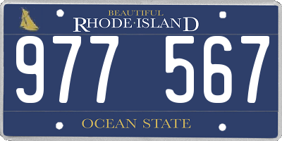 RI license plate 977567
