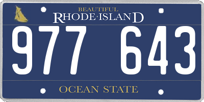 RI license plate 977643