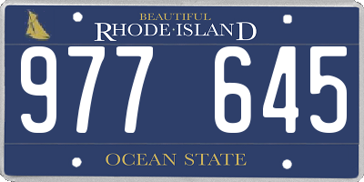 RI license plate 977645