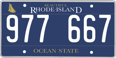 RI license plate 977667