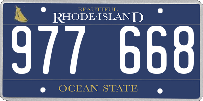 RI license plate 977668