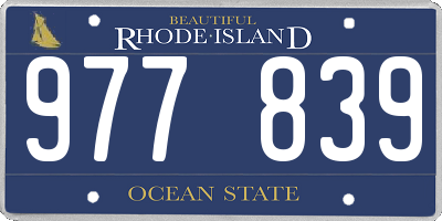 RI license plate 977839