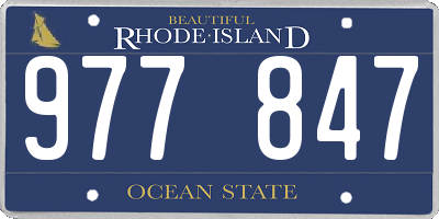 RI license plate 977847