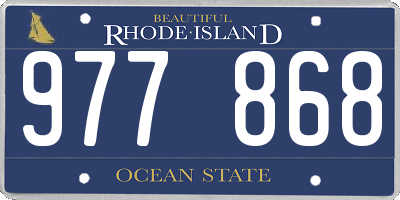 RI license plate 977868