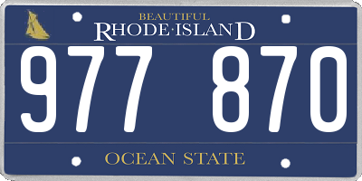 RI license plate 977870