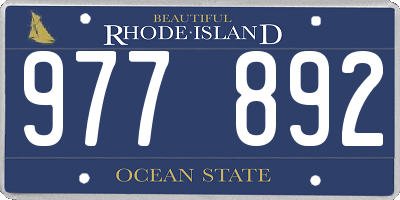 RI license plate 977892