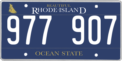 RI license plate 977907