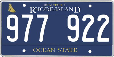 RI license plate 977922