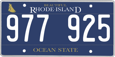 RI license plate 977925