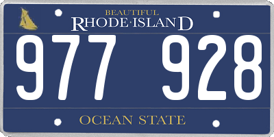 RI license plate 977928