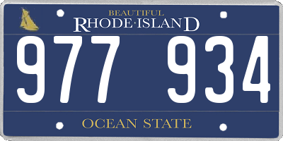 RI license plate 977934
