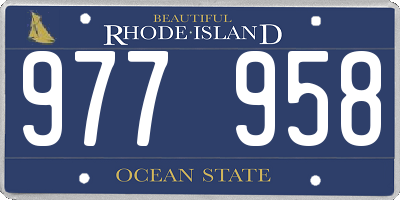 RI license plate 977958