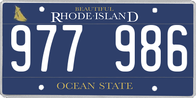RI license plate 977986