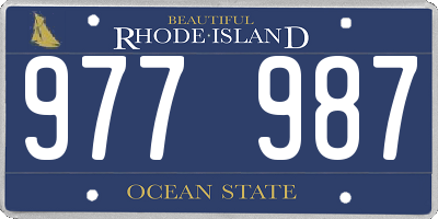 RI license plate 977987