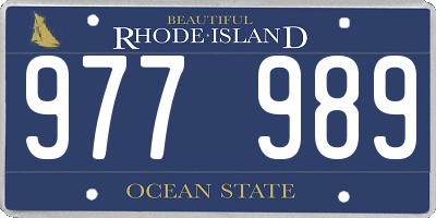 RI license plate 977989