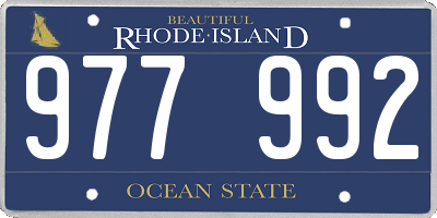 RI license plate 977992
