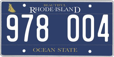 RI license plate 978004
