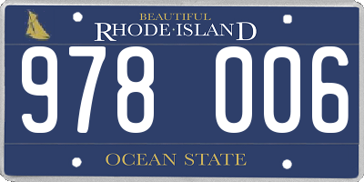 RI license plate 978006