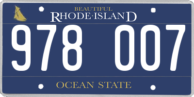 RI license plate 978007