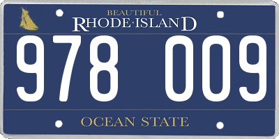 RI license plate 978009